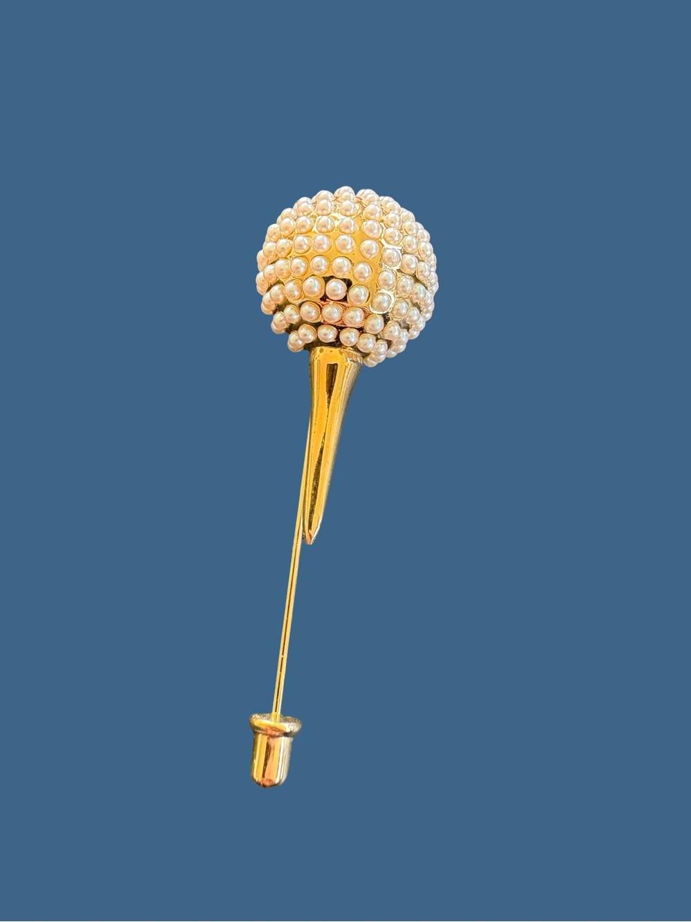 Vintage D’Orlan 22k Gold plated Pearl Cluster Stick Pin Brooch in new condition